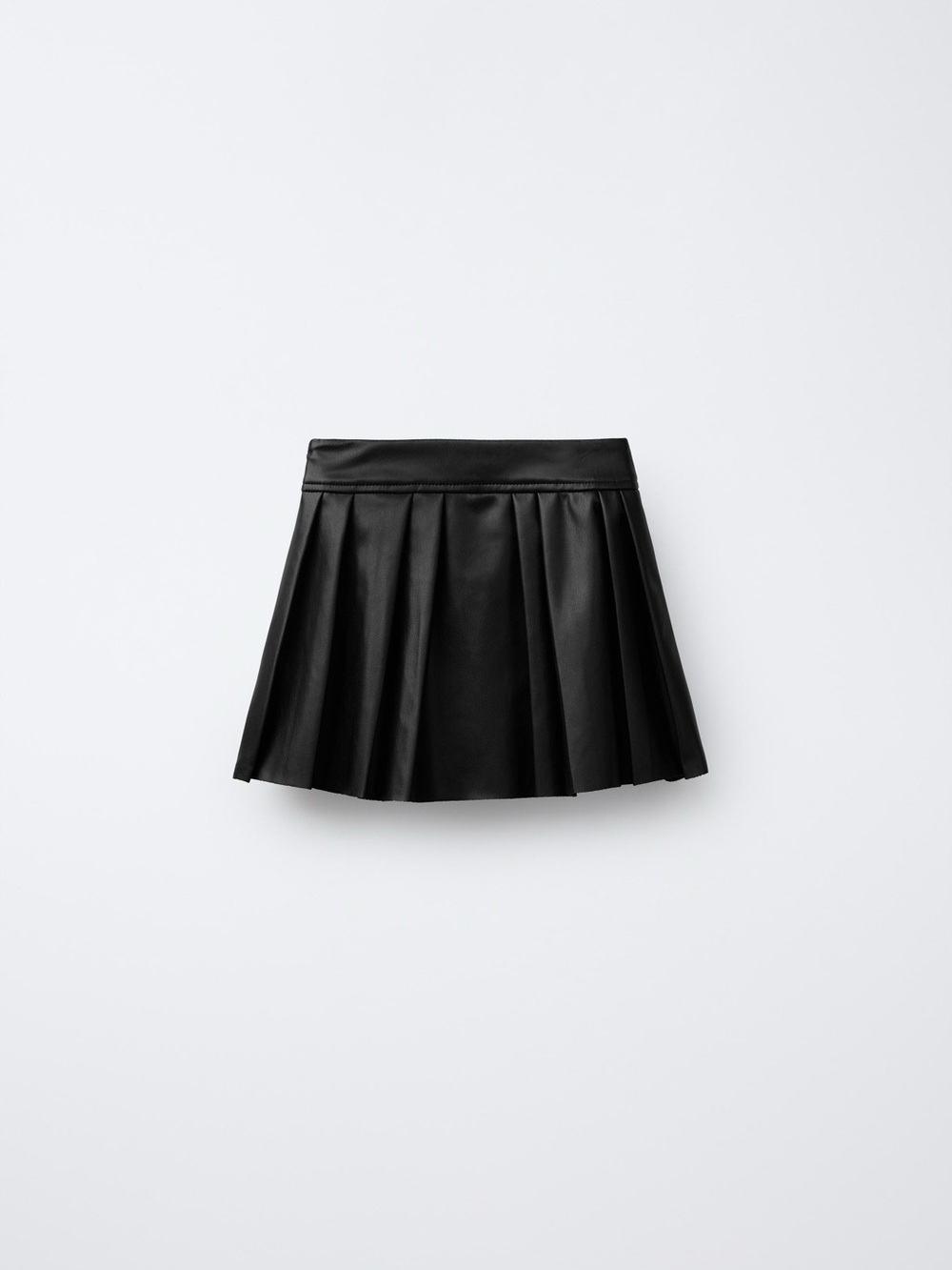 Zara Faux Leather Pleated A-Line Skirt